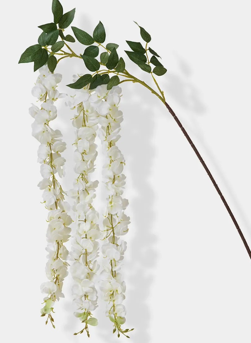 58in Long White Wisteria Spray, Case of 12
