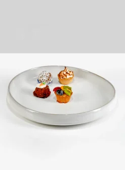12in Ooid White Ceramic Platter