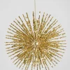 11in Round Gold Glitter Burst Ornament