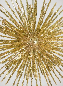 11in Round Gold Glitter Burst Ornament