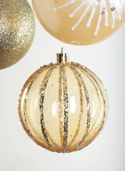 3in Round Gold Luxe Ornament Collection, Set of 16