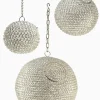 6in Round Hanging Nickel & Crystal Ball