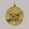 4in Round Jeweled Gold Plastic Ornament