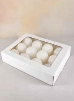 3 1/8in Round Matte Pearl Glass Balls (80mm)