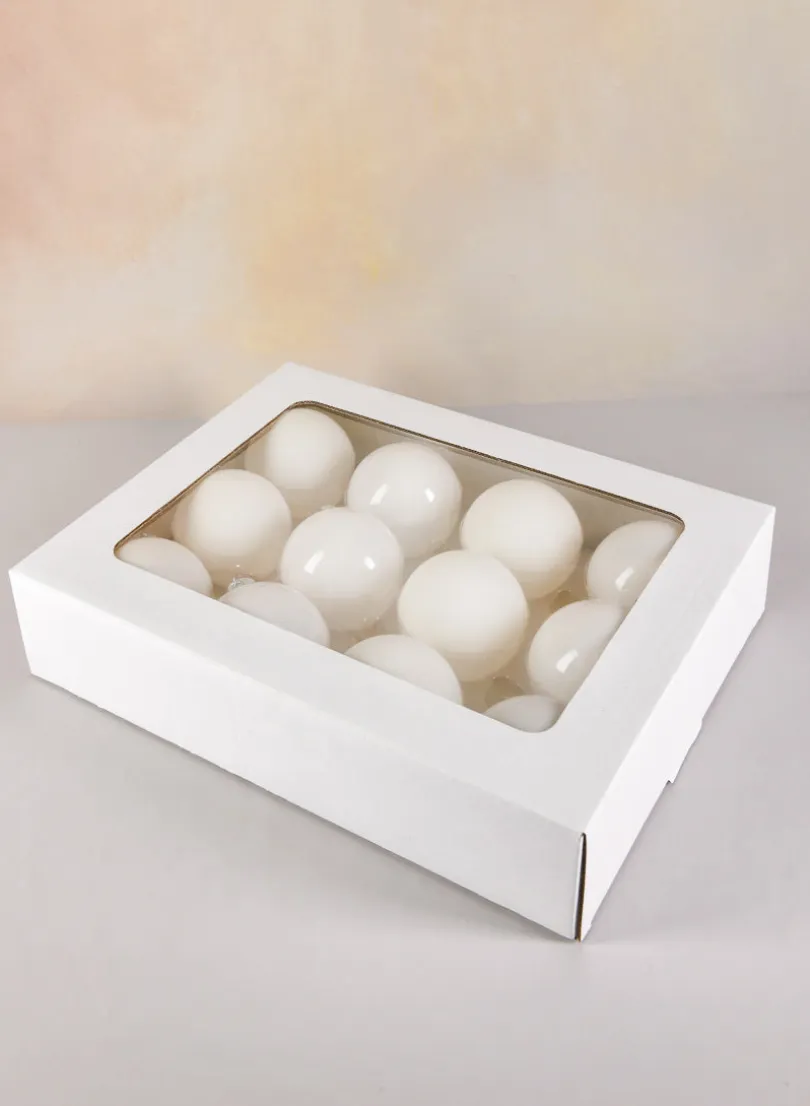 3 1/8in Round Matte Pearl Glass Balls (80mm)