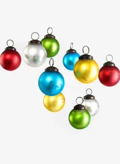 2in Round Matt Multi-Color Glass Ball Ornament, Set of 12