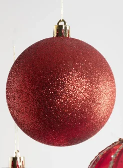 3in Round Red Luxe Ornament Collection, Set of 16