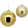 7.75in Round Shiny Gold Plastic Ornament Ball (200mm)