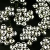1in Round Shiny Silver Glass Balls on Picks (25mm), Set of 144