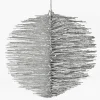 7in Round Silver Glitter Brush Ornament Ball, Case of 12