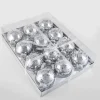 3in Round Silver Mercury Glass Plastic Ornament Ball, Set of 12