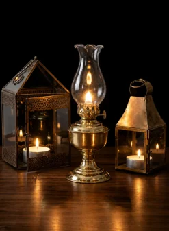 5in Rustic Brass Square Lantern