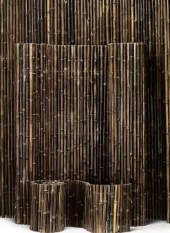 Inside-Wired Black Bamboo Fences