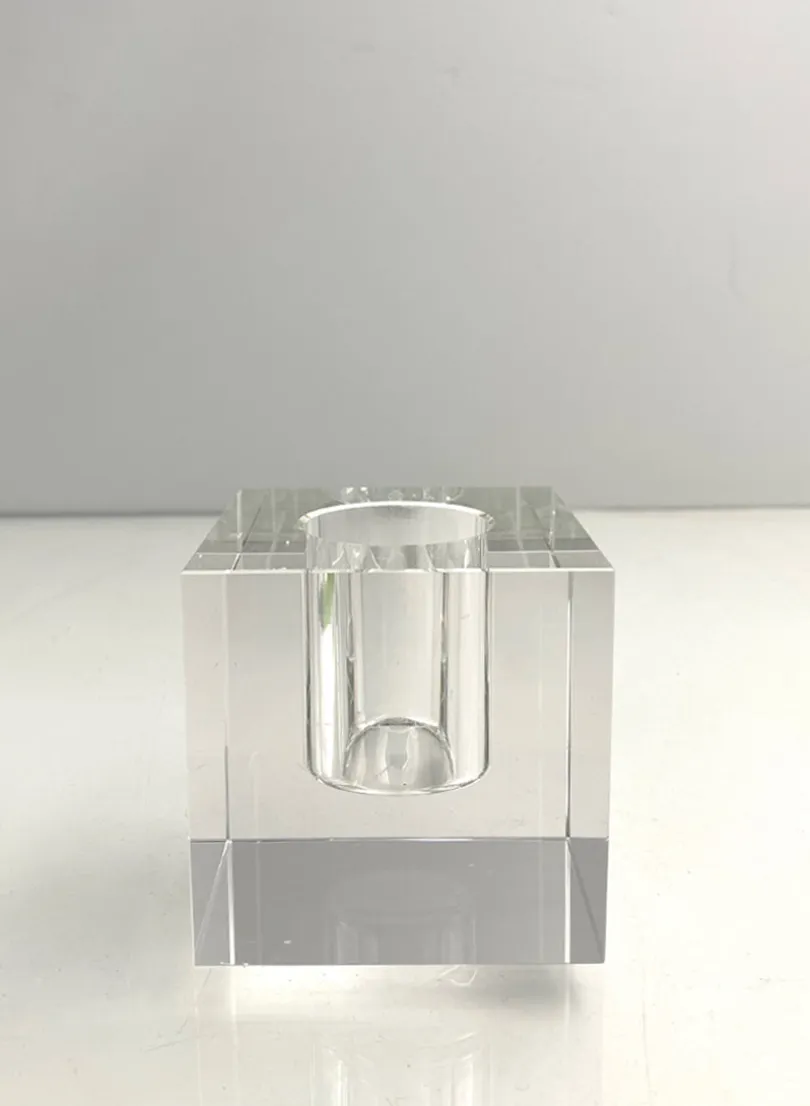 3.25in Square Crystal Glass Vase