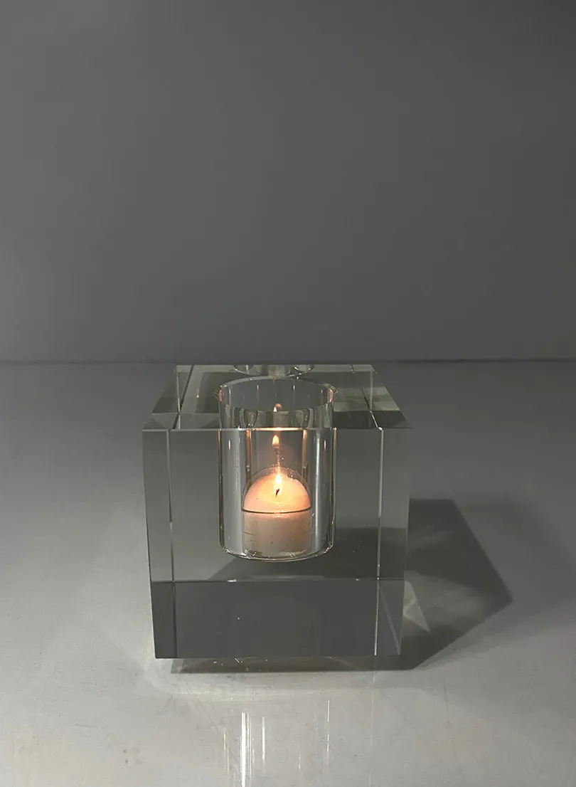 3.25in Square Crystal Glass Vase