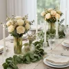 3in Square Fluted Glass Candlestick, Set of 6
