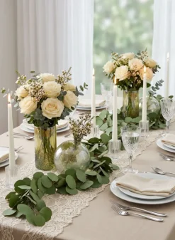 3in Square Fluted Glass Candlestick, Set of 6