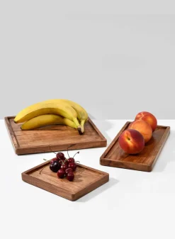 10.5in Square Lambok Wood tray