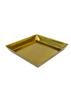 6in Square Le Mans Gold Metal Tray
