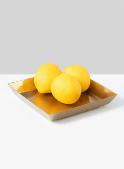 6in Square Le Mans Gold Metal Tray