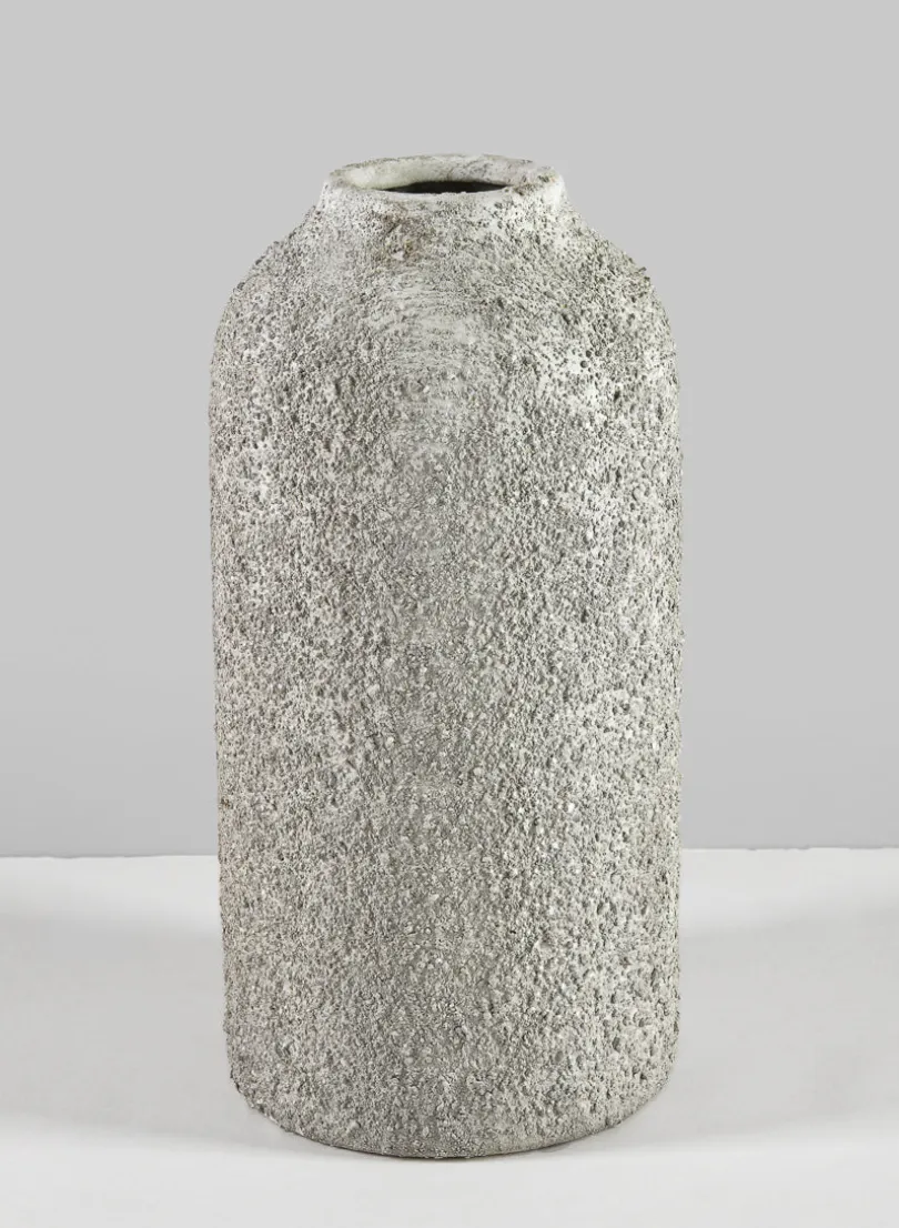 10in Tall Akihiko Aged Sandstone Ceramic Vase
