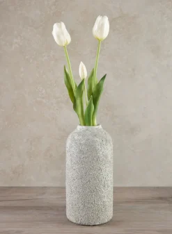 10in Tall Akihiko Aged Sandstone Ceramic Vase