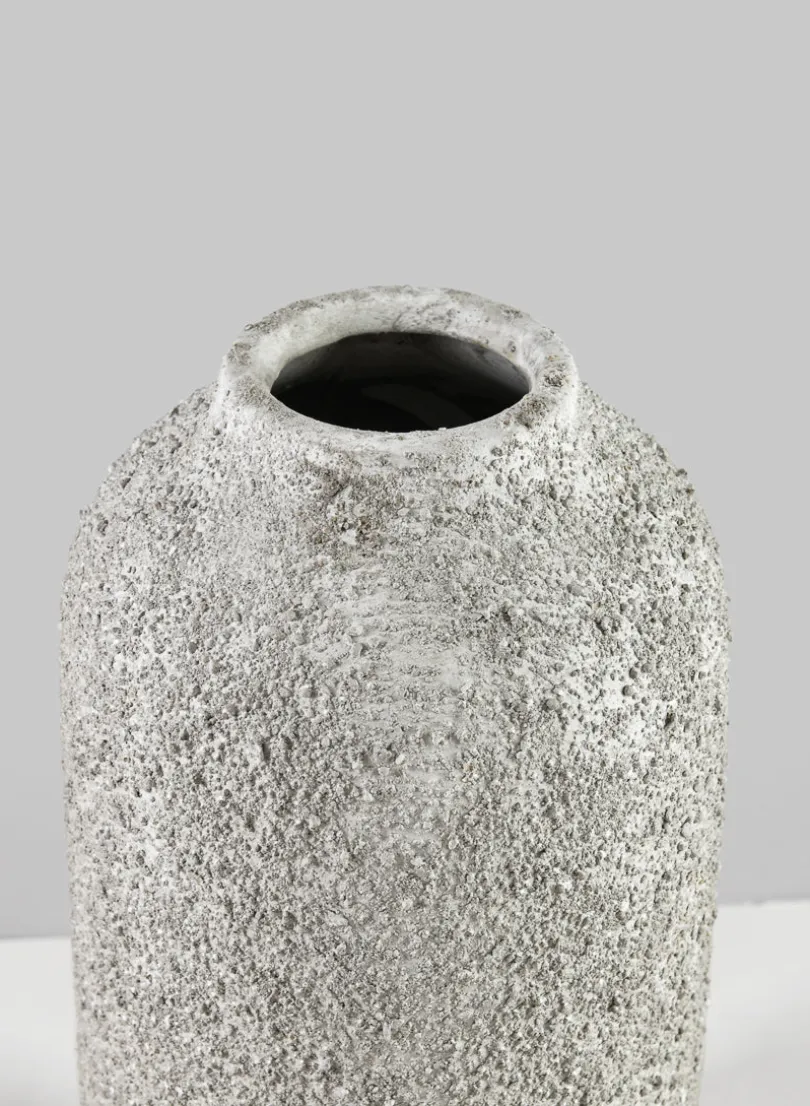 10in Tall Akihiko Aged Sandstone Ceramic Vase