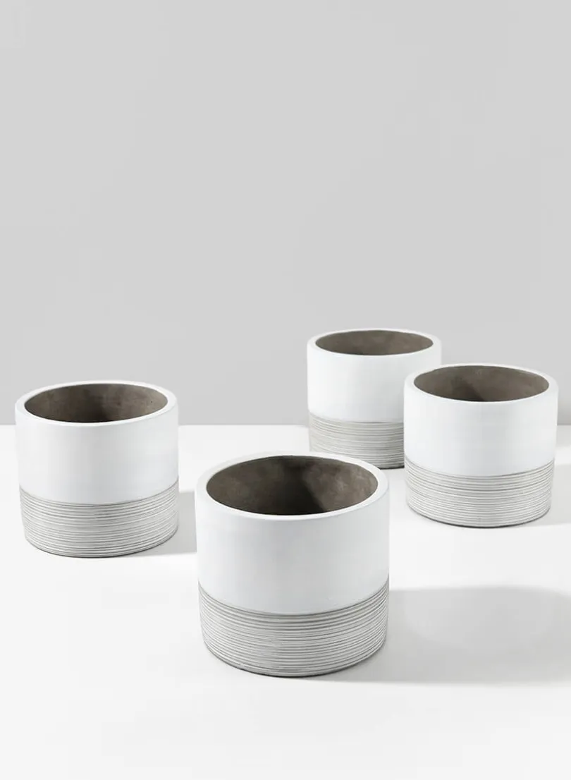 4.25in Tall Akureyri Matte Ceramic Cylinder, Set of 4