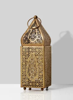8.5in Tall Alhambra Gold Square Lantern