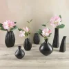 6.75in Tall Aluminum Cosmos Black Bark Look Vase