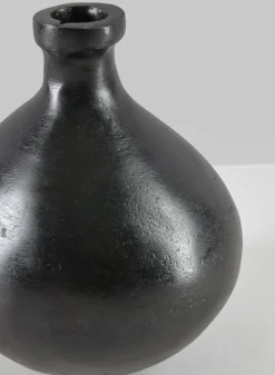 6in Tall Aluminum Eloise Black Rustic Gourd Vase