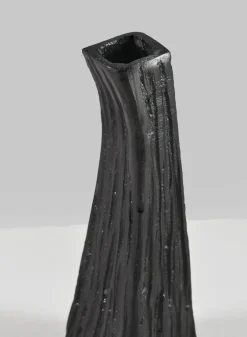 8in Tall Aluminum Emma Barn Style Black Mini Vase