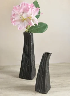 6in Tall Aluminum Emma Barn Style Black Mini Vase