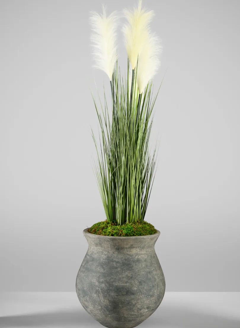 12.5in Tall Amadora Weathered Stoneware Deco Ceramic Vase