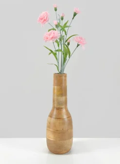 12in Tall Amazonas Deco Wood Vase With Metal Insert