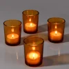 2 1/2in Tall Amber Glass Votive Holder