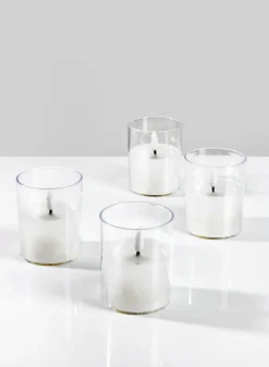 3in Tall Amber Realistic Flameless Votive, Set of 4