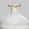 6in Tall Amber Tip Iris Oval Mini Glass Vase, Set of 2