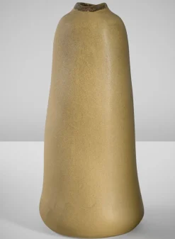 11in Tall Amund Sand Mustard Ceramic Deco Vase