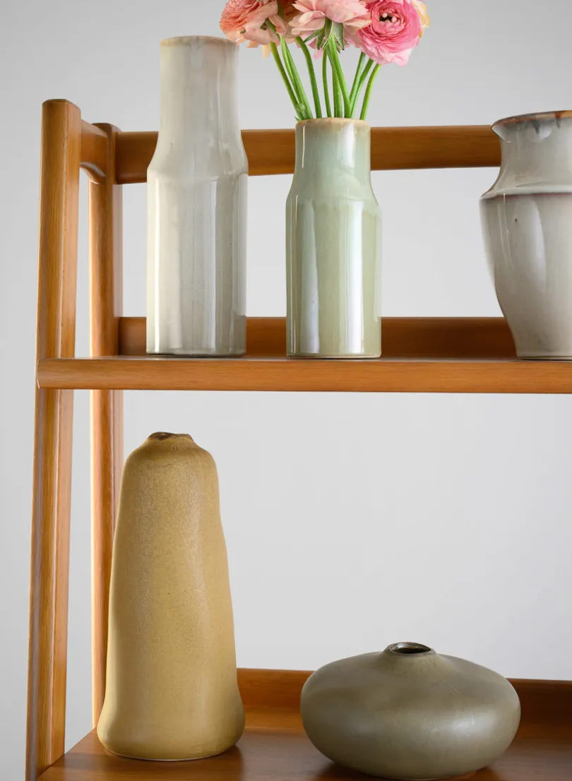 11in Tall Amund Sand Mustard Ceramic Deco Vase