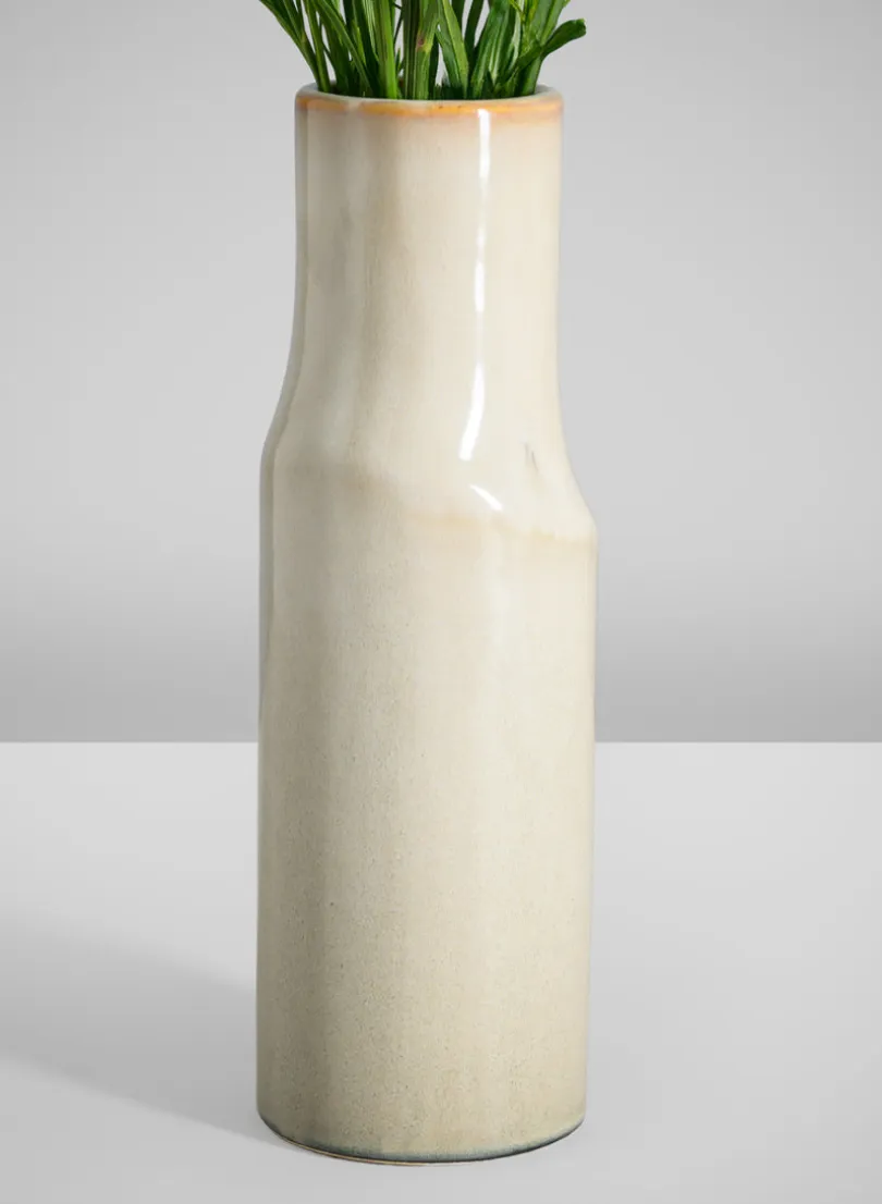 11in Tall Annika Cream Ceramic Cylinder