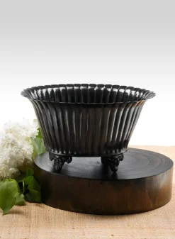 4in Tall Antique Black Oval Urn