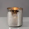 4.75in Tall Antique Silver Glass Cylinder