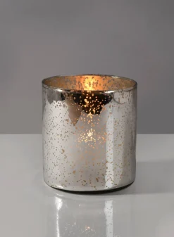 4.75in Tall Antique Silver Glass Cylinder