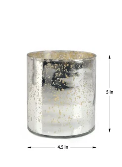 4.75in Tall Antique Silver Glass Cylinder