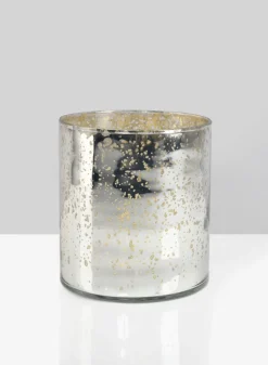 4.75in Tall Antique Silver Glass Cylinder
