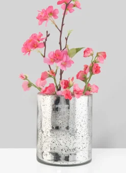 7.5in Tall Antique Silver Glass Cylinder