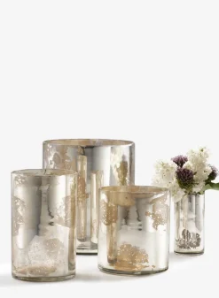 5.75in Tall Antique Silver Glass Cylinder
