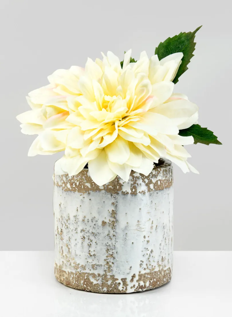 5.5in Tall Antique White Jardin Pot