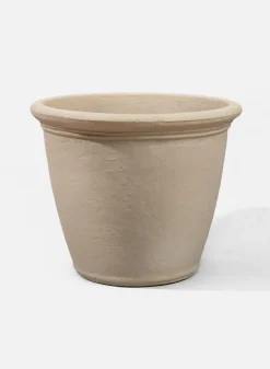 16in Tall Antique White Stone Kiri Planter